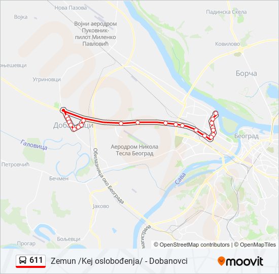 611 autobus mapa linije