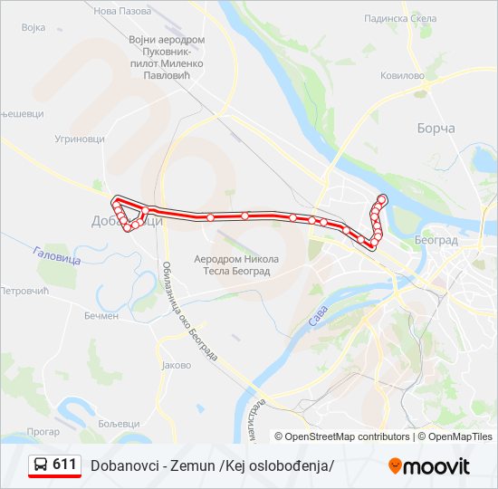611 autobus mapa linije