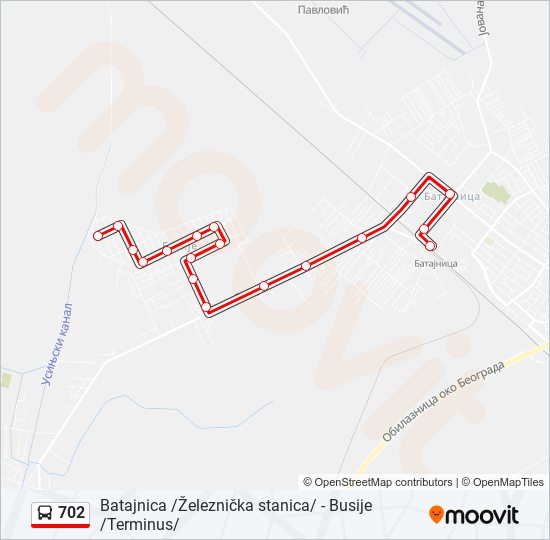 702 bus Line Map