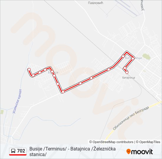 702 bus Line Map