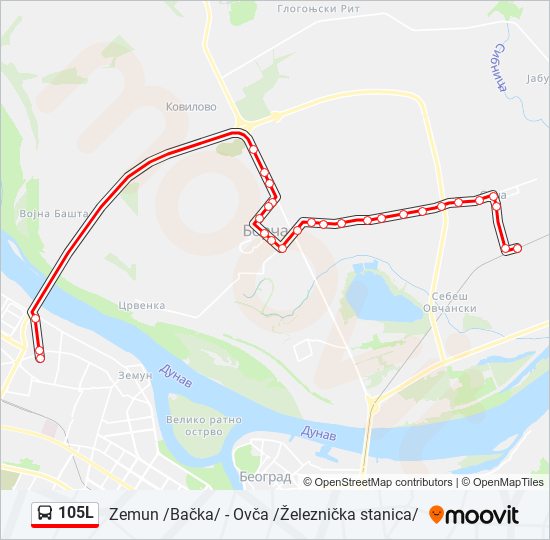 105L bus Line Map