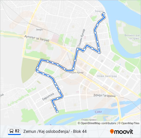 82 autobus mapa linije