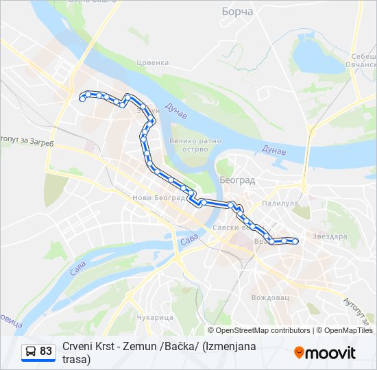 83 autobus mapa linije