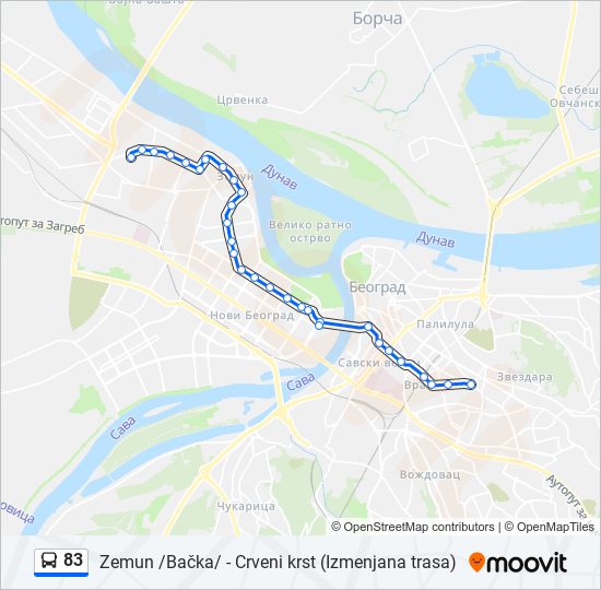 83 bus Line Map