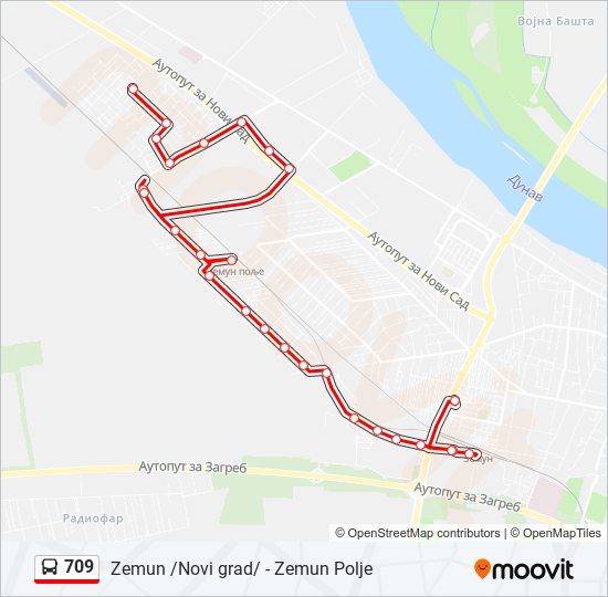 709 bus Line Map