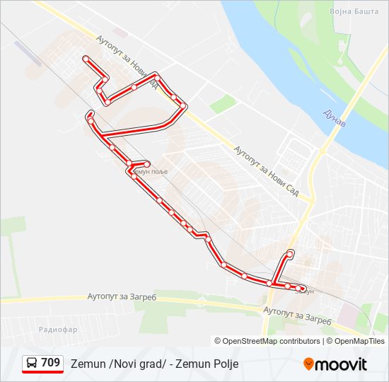 709 bus Line Map