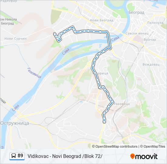 89 autobus mapa linije