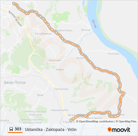 303 autobus mapa linije