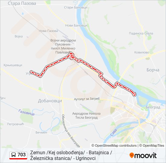 703 autobus mapa linije