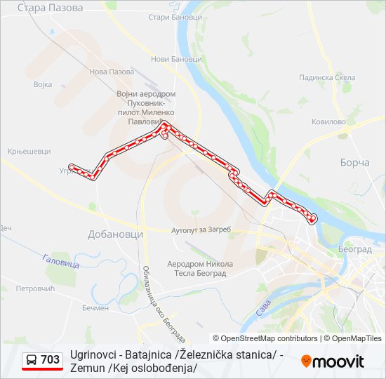 703 bus Line Map