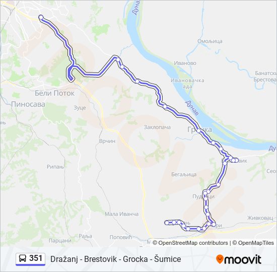 351 bus Line Map