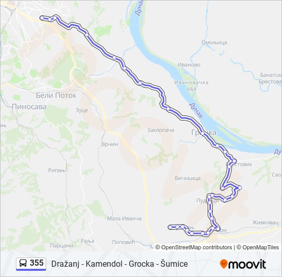 355 autobus mapa linije