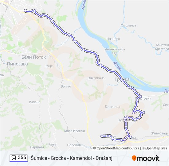 355 bus Line Map