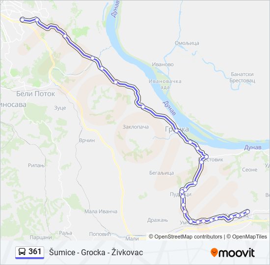 361 bus Line Map
