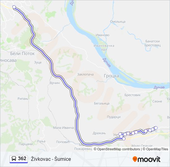 362 bus Line Map