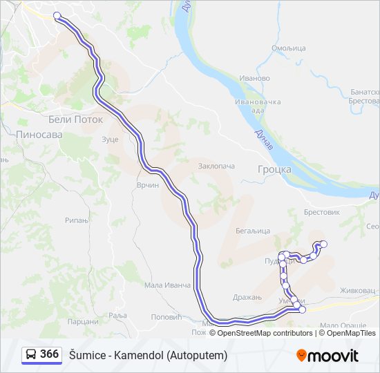 366 autobus mapa linije