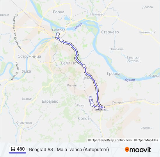 460 autobus mapa linije