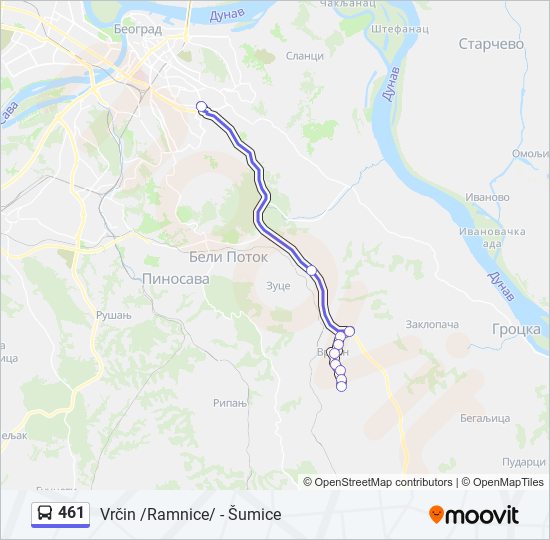 461 bus Line Map