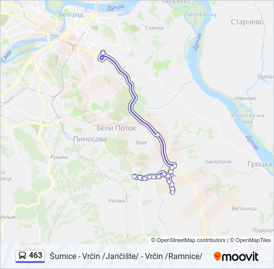 463 bus Line Map