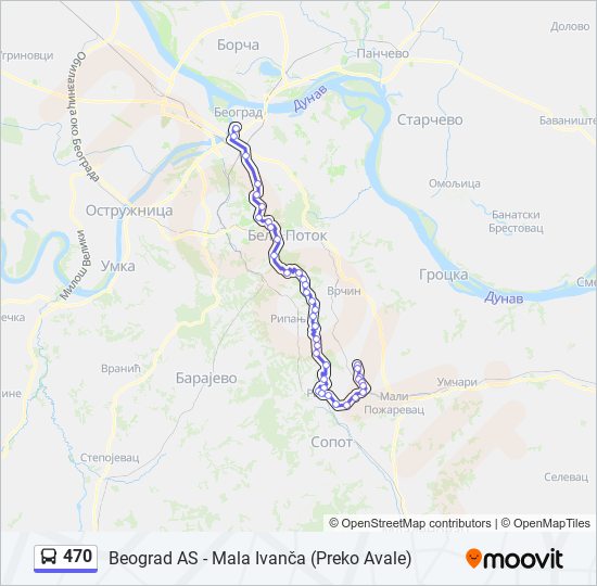 470 bus Line Map