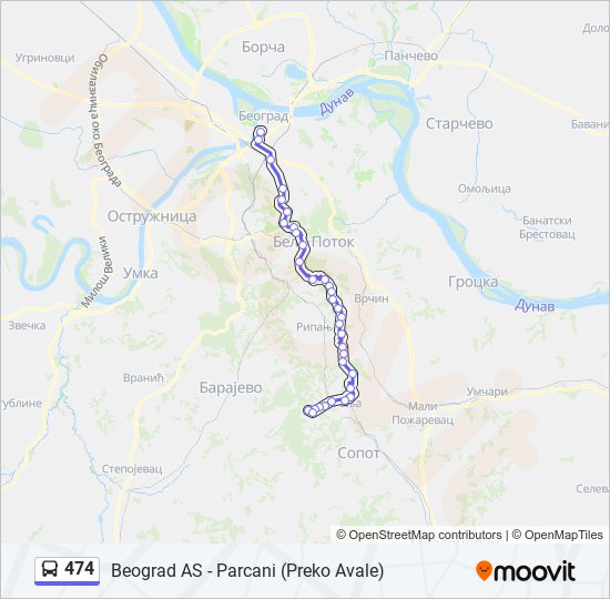 474 bus Line Map