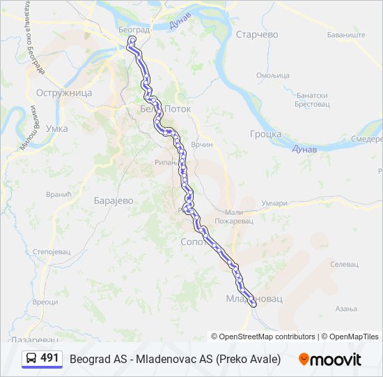 491 bus Line Map