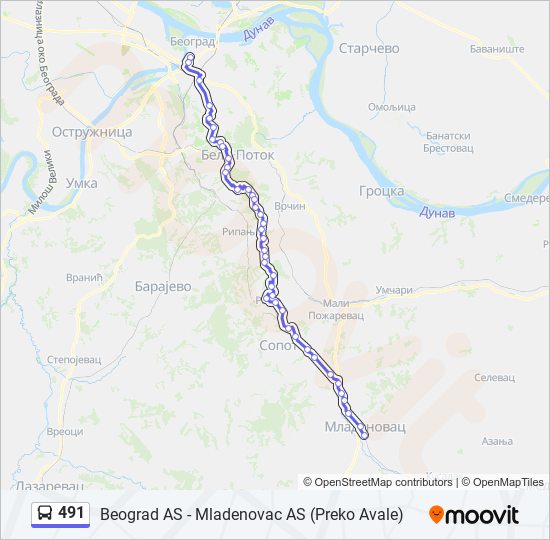 491 bus Line Map