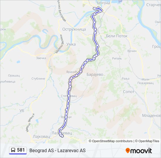 581 autobus mapa linije