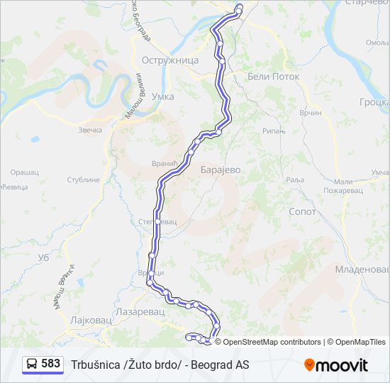 583 bus Line Map