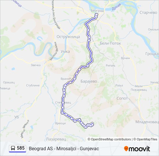 585 autobus mapa linije