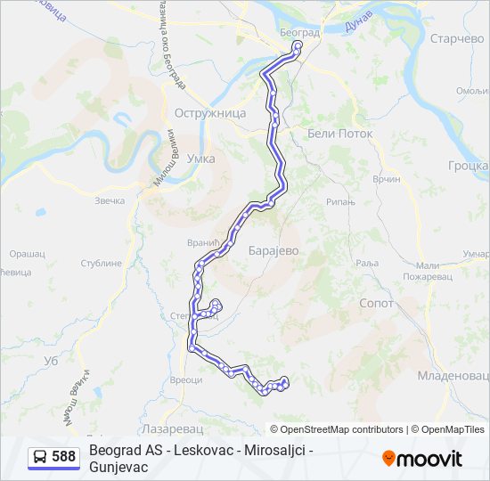 588 bus Line Map
