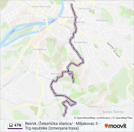 47N  Line Map