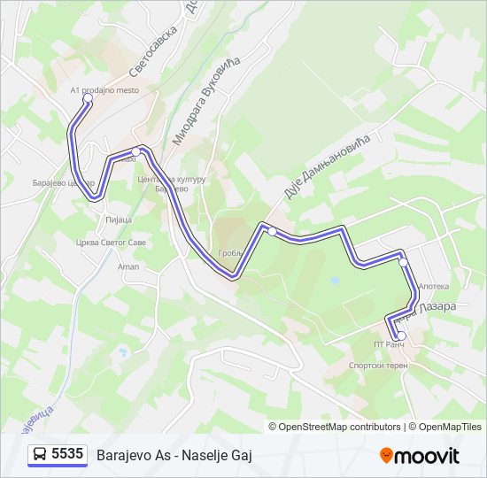 5535 bus Line Map