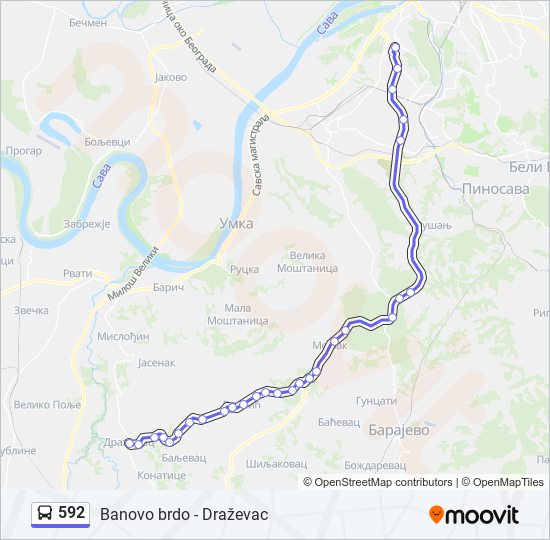 592 bus Line Map