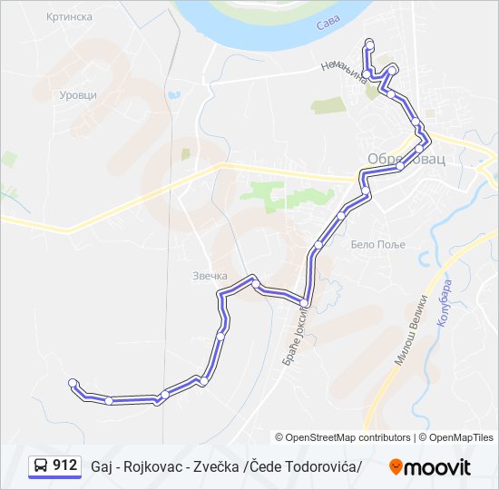 912 autobus mapa linije