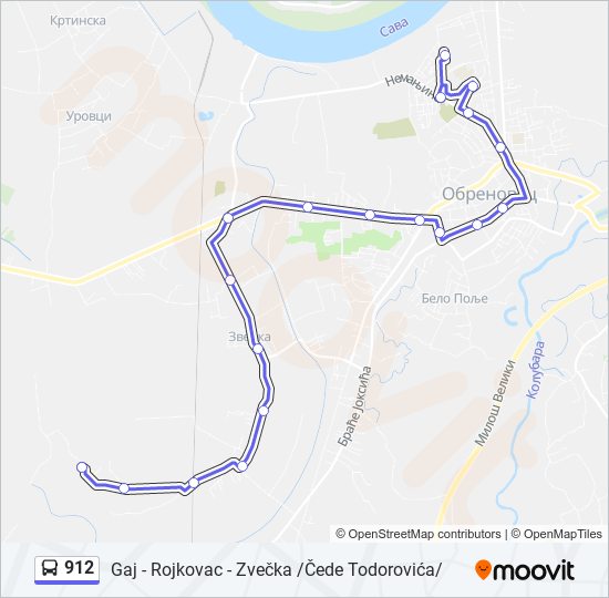 912 autobus mapa linije