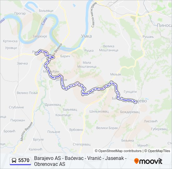 5570 autobus mapa linije