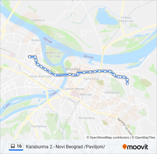 16 autobus mapa linije