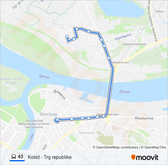 43 autobus mapa linije