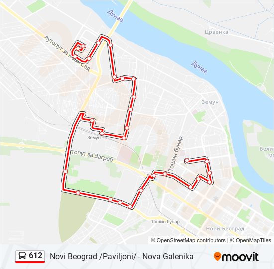 612 bus Line Map