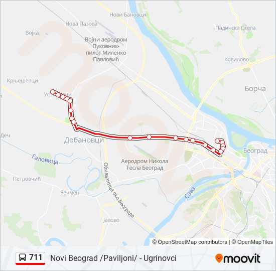 711 bus Line Map