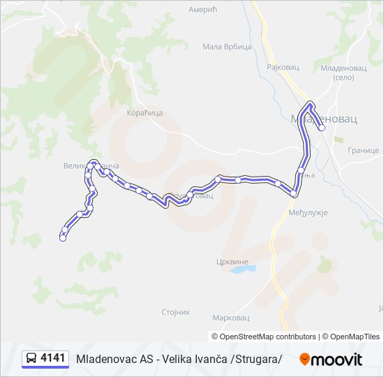 4141 autobus mapa linije