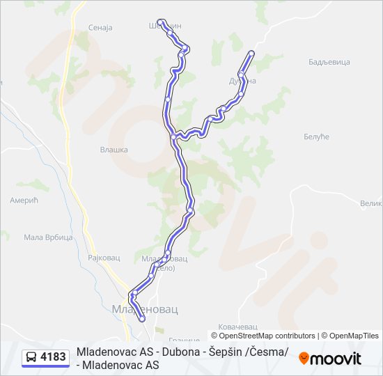 4183 autobus mapa linije