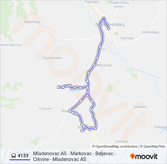 4133 autobus mapa linije