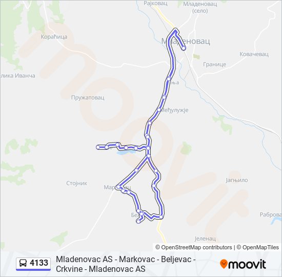 4133 bus Line Map