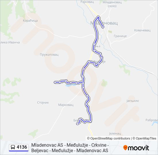 4136 autobus mapa linije
