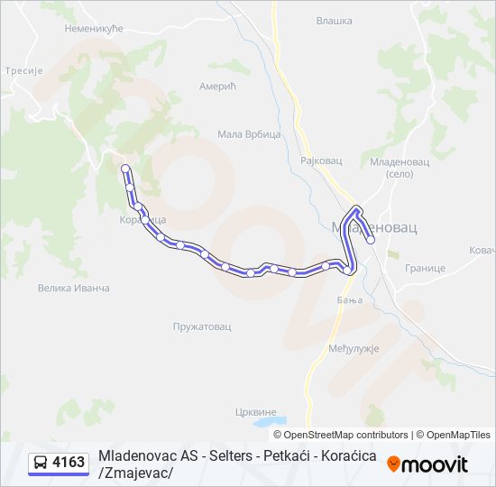 4163 autobus mapa linije