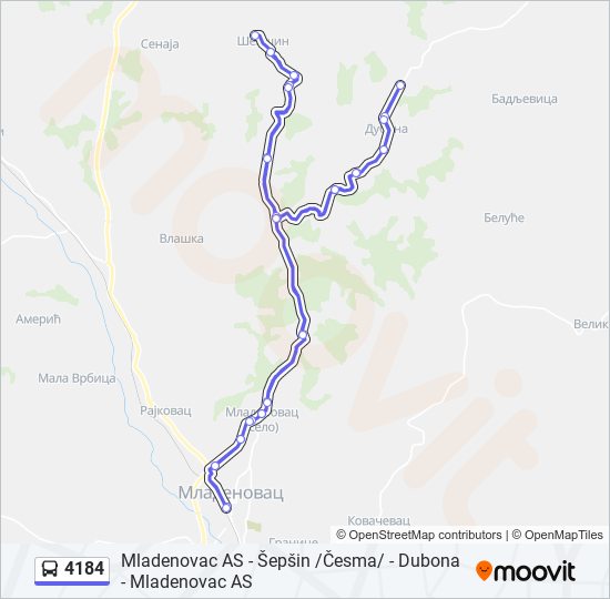 4184 bus Line Map