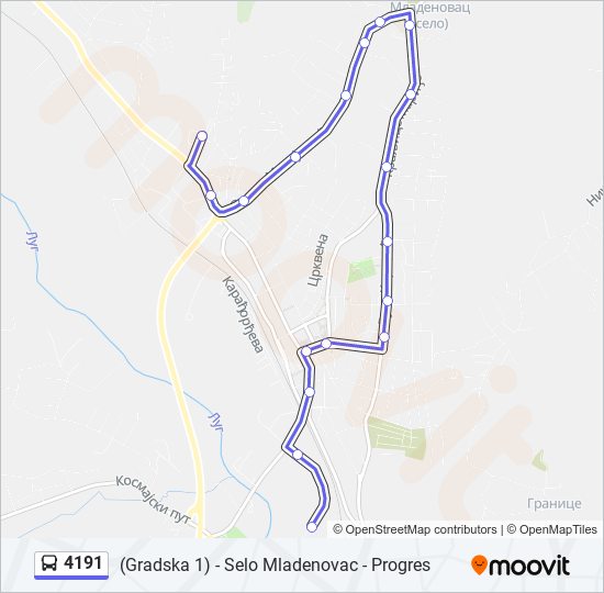 4191 autobus mapa linije