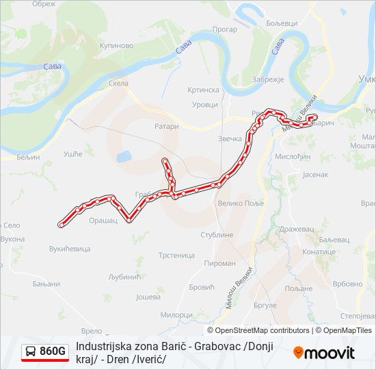 860G bus Line Map